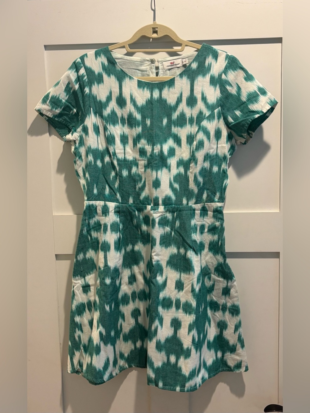 Vineyard Vines Green White Fit & Flare Dress Size 10